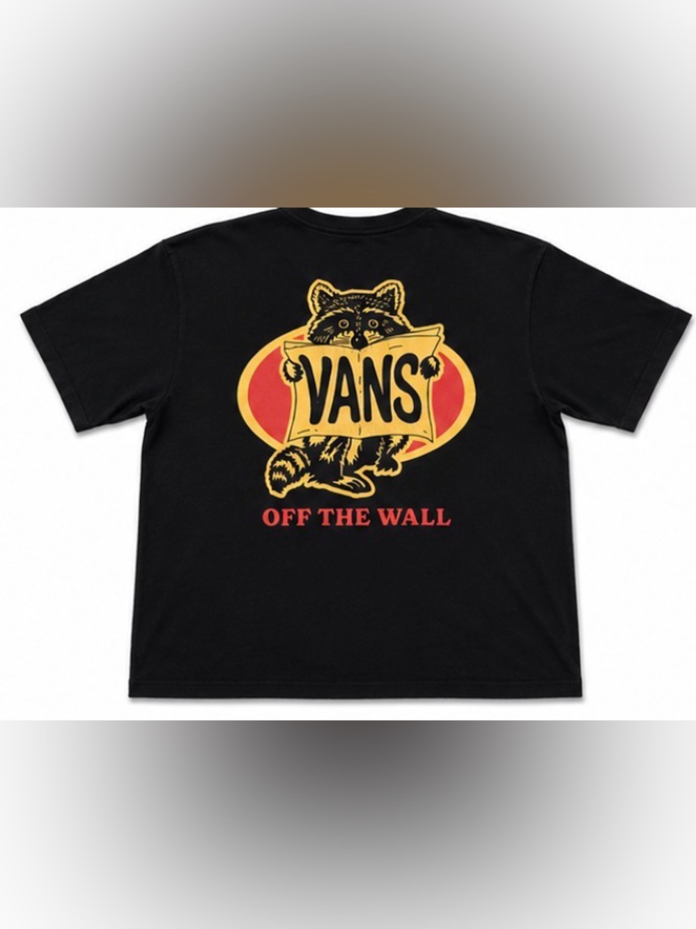 Vans Black Short Sleeve Tee with Yellow Logo Patch - Picture 3 of 3